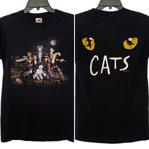 Vintage 80s CATS Broadway Musical Souvenir Black T-shirt Womens Size Small